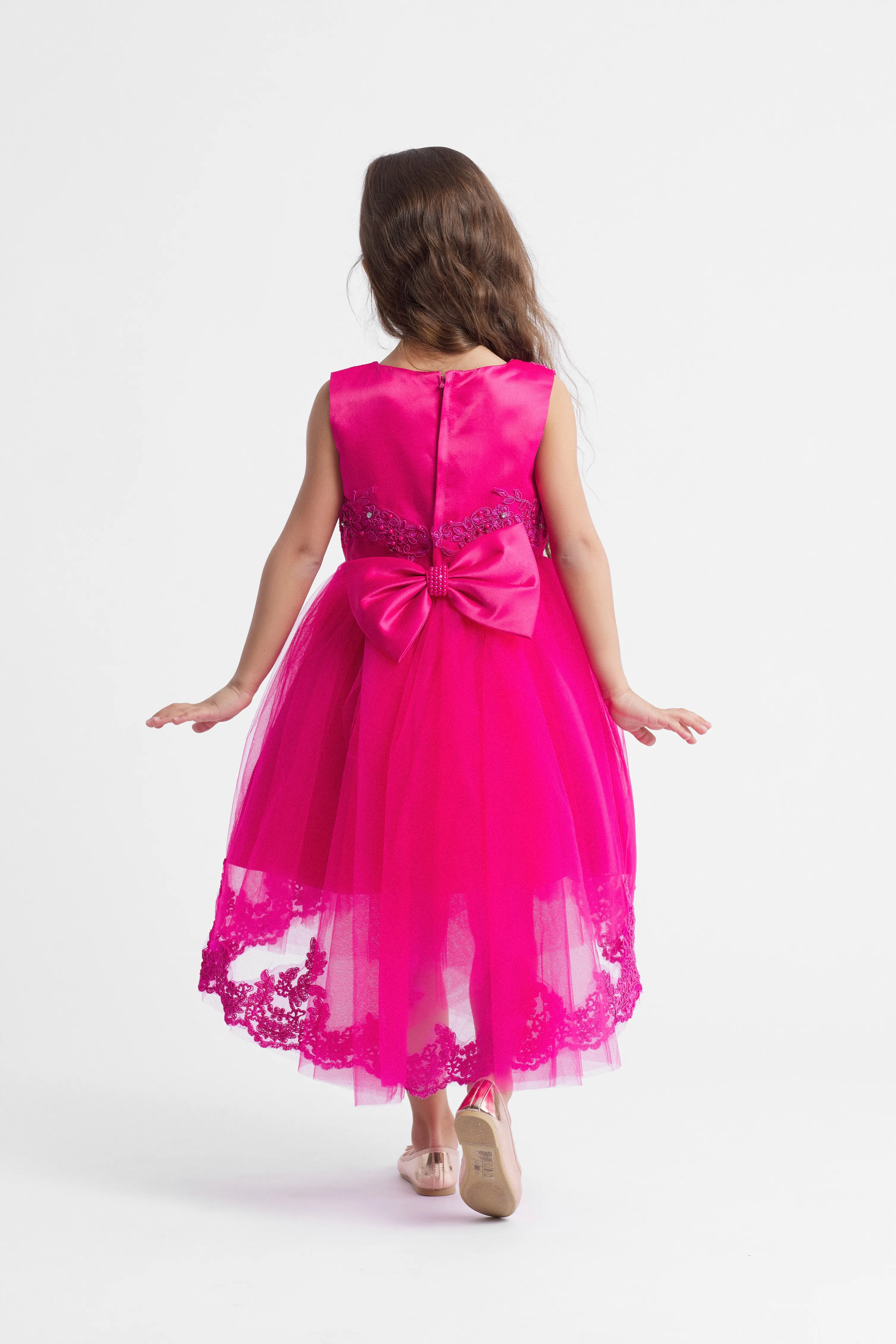 Vestido ceremonia niña Fabienne fucsia