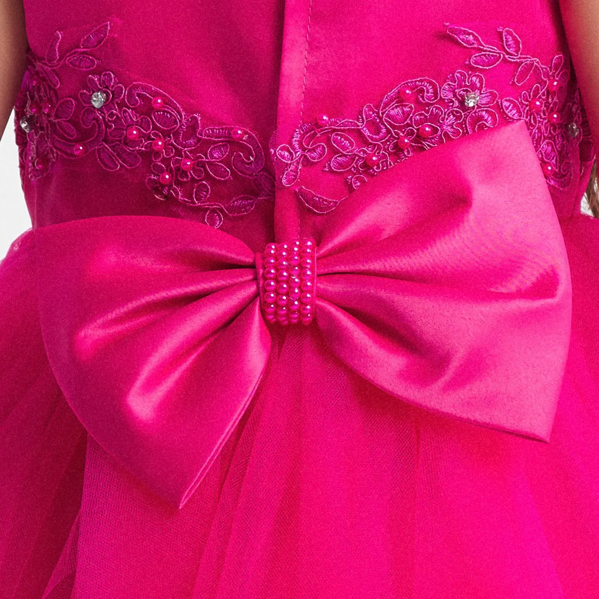 Vestido ceremonia niña Fabienne fucsia