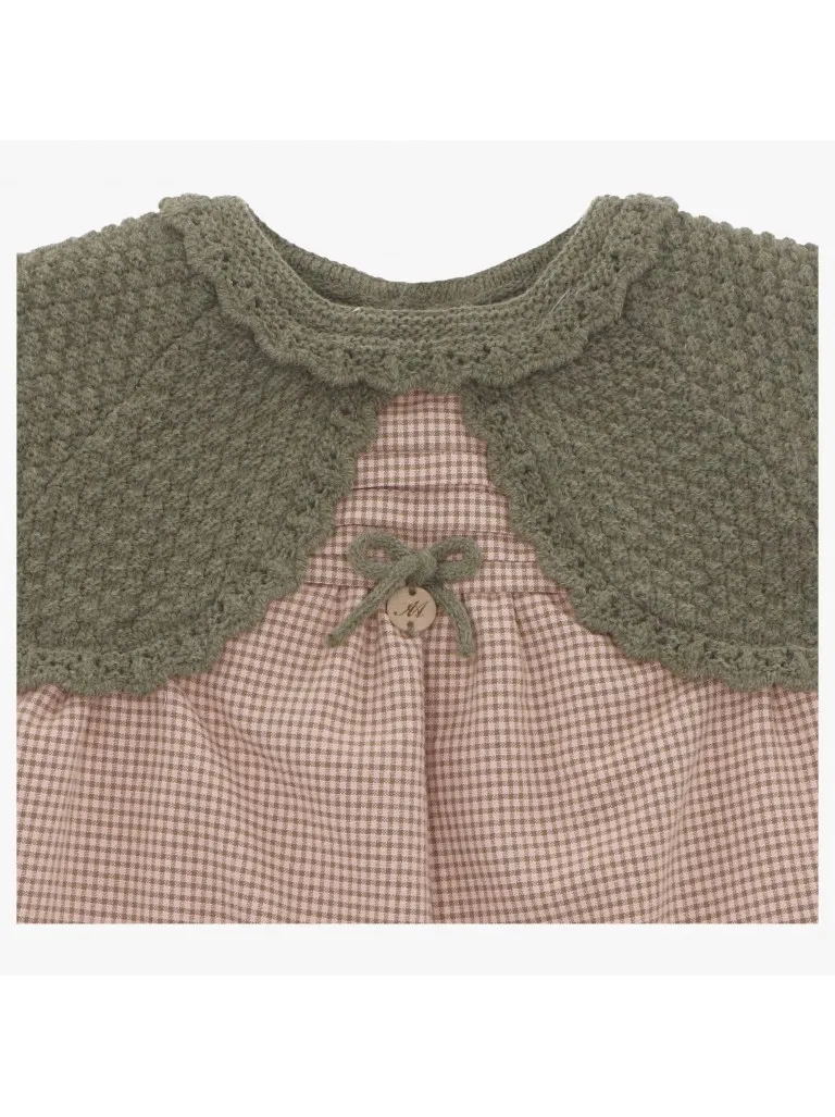 Vestido combinado con efecto chaqueta con cuello Martín Aranda