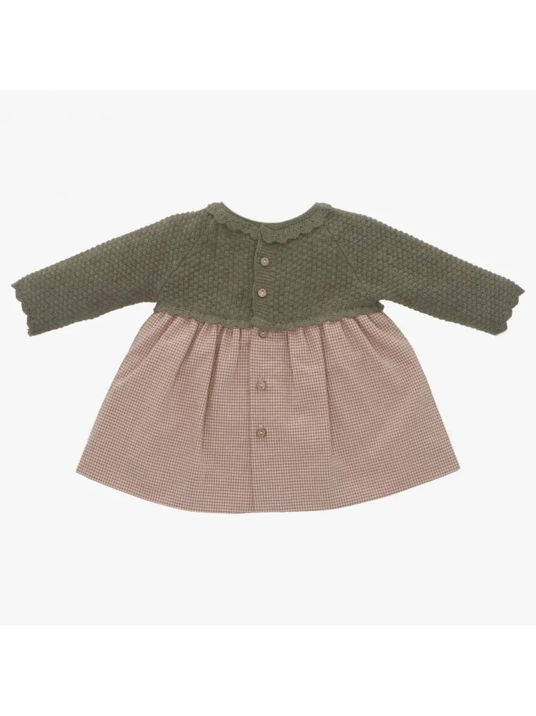 Vestido combinado con efecto chaqueta con cuello Martín Aranda