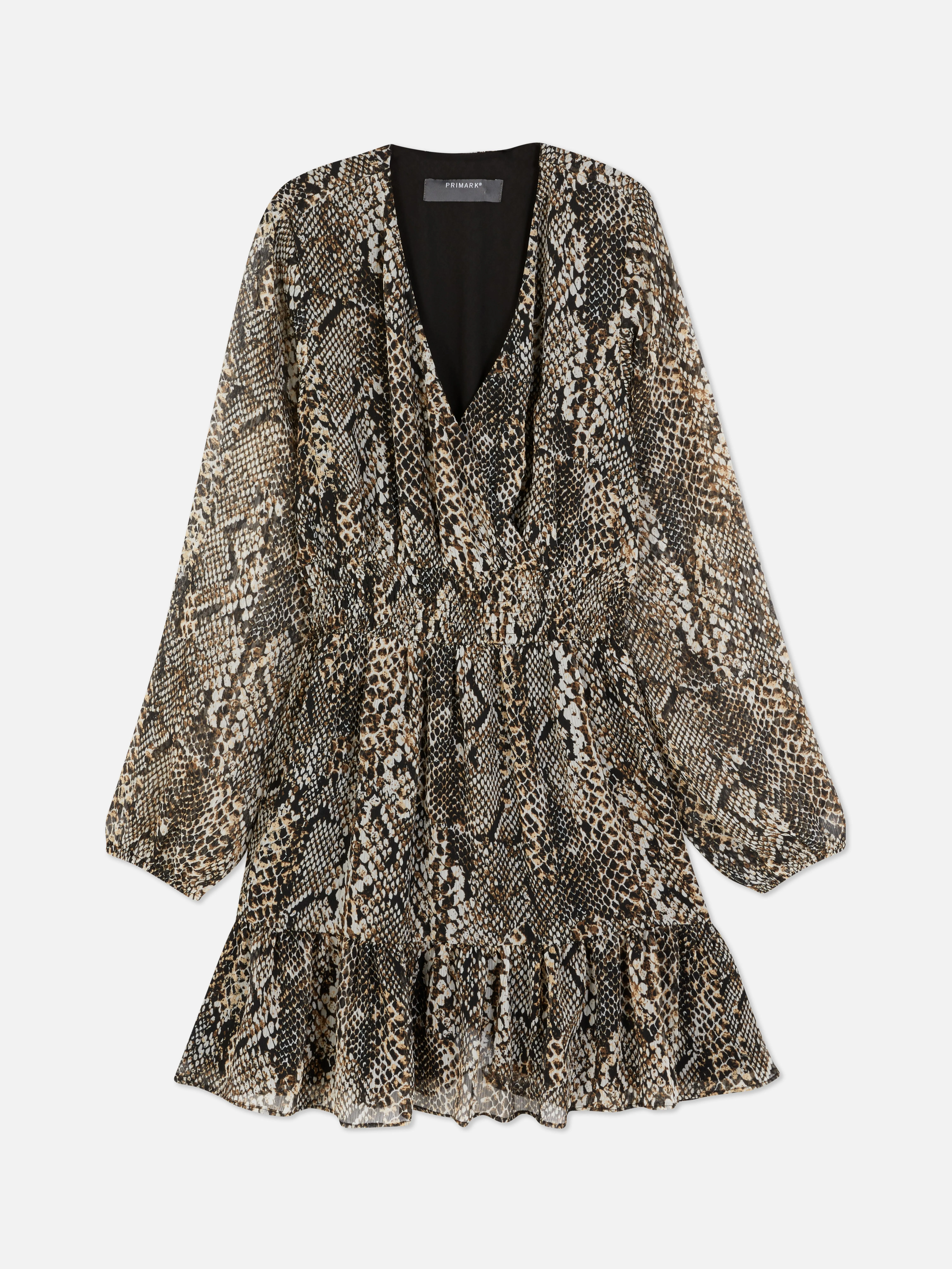 Vestido corto de gasa con volantes