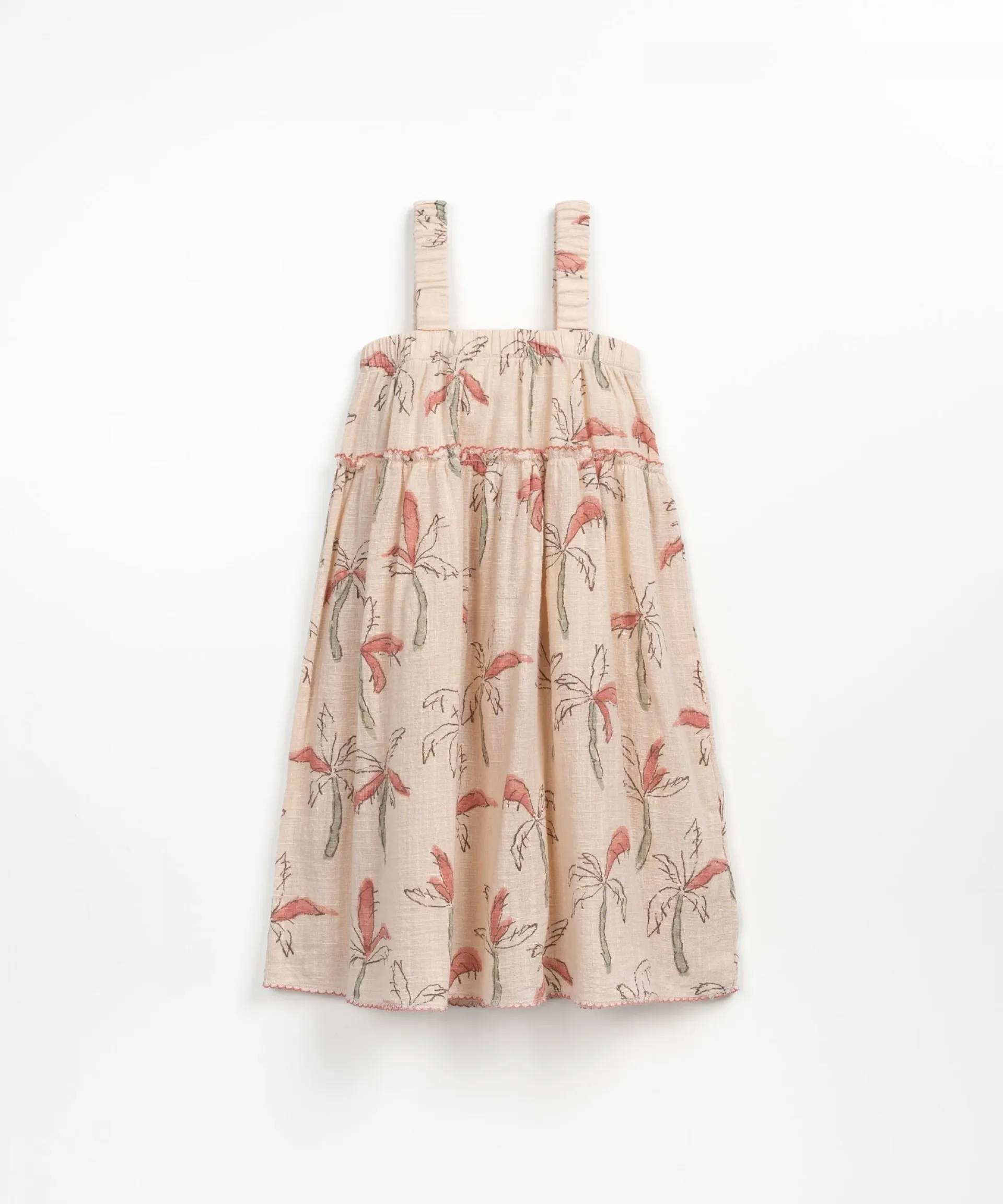 Vestido de algodón con estampado de palmeras | Textile Art