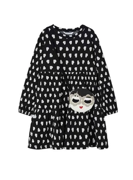 Vestido Mayoral Bolsito Negro para Niña
