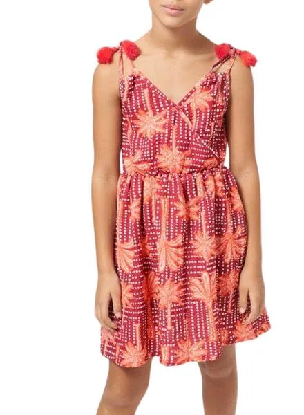 Vestido Mayoral Cruzado Estampado Tropical Niña