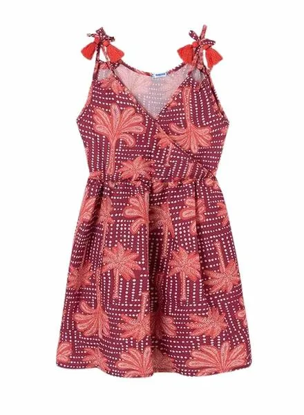 Vestido Mayoral Cruzado Estampado Tropical Niña