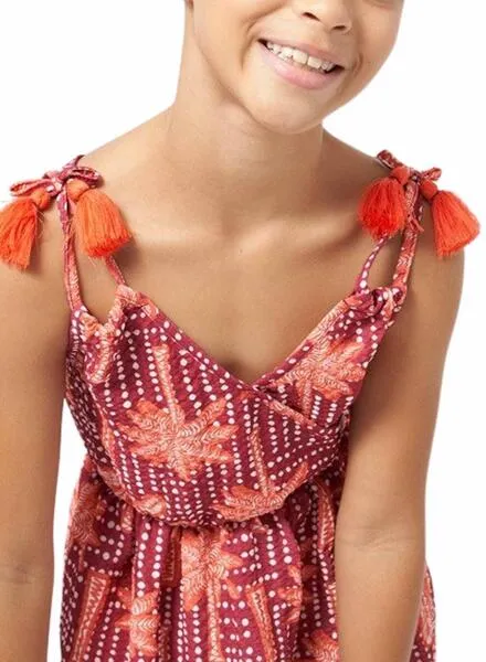 Vestido Mayoral Cruzado Estampado Tropical Niña