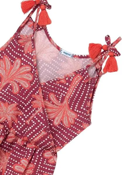 Vestido Mayoral Cruzado Estampado Tropical Niña