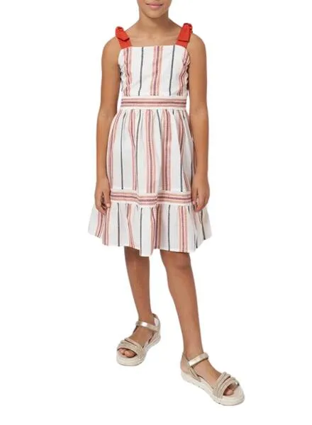 Vestido Mayoral Rayas Teja Para Niña