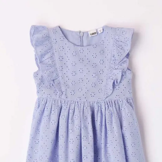 Vestido niña iDO azul perforado
