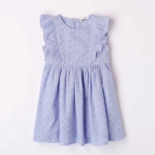 Vestido niña iDO azul perforado