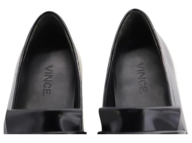 VINCE CONVENTRY ZAPATILLAS SLIPON KILTIE CON FLECOS EN CUERO NEGRO 