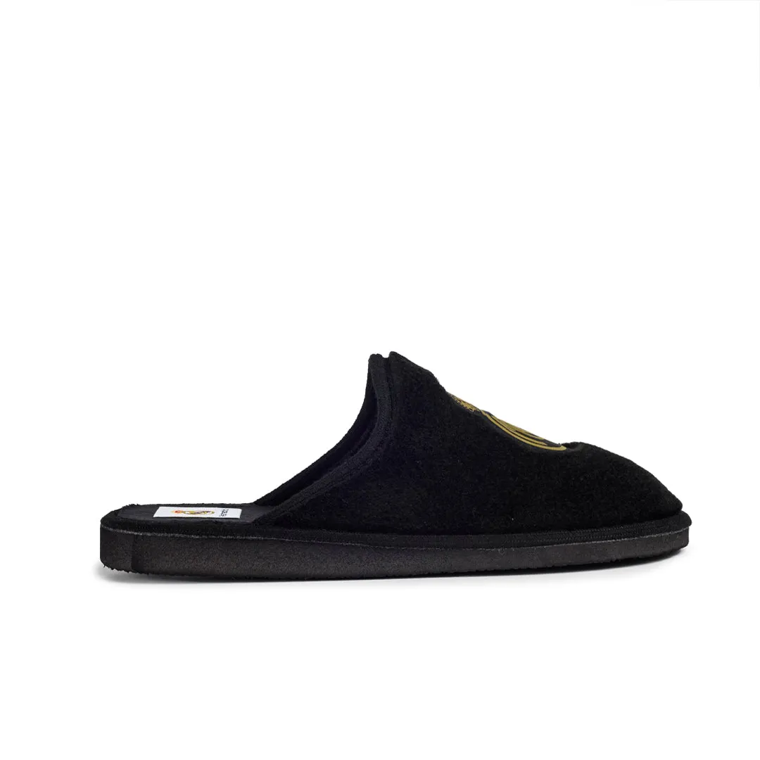 ZAPATILLAS DE CASA REAL MADRID OFICIALES TEMPORADA 2425 (LIGERAS) EN SUATEX NEGRAS