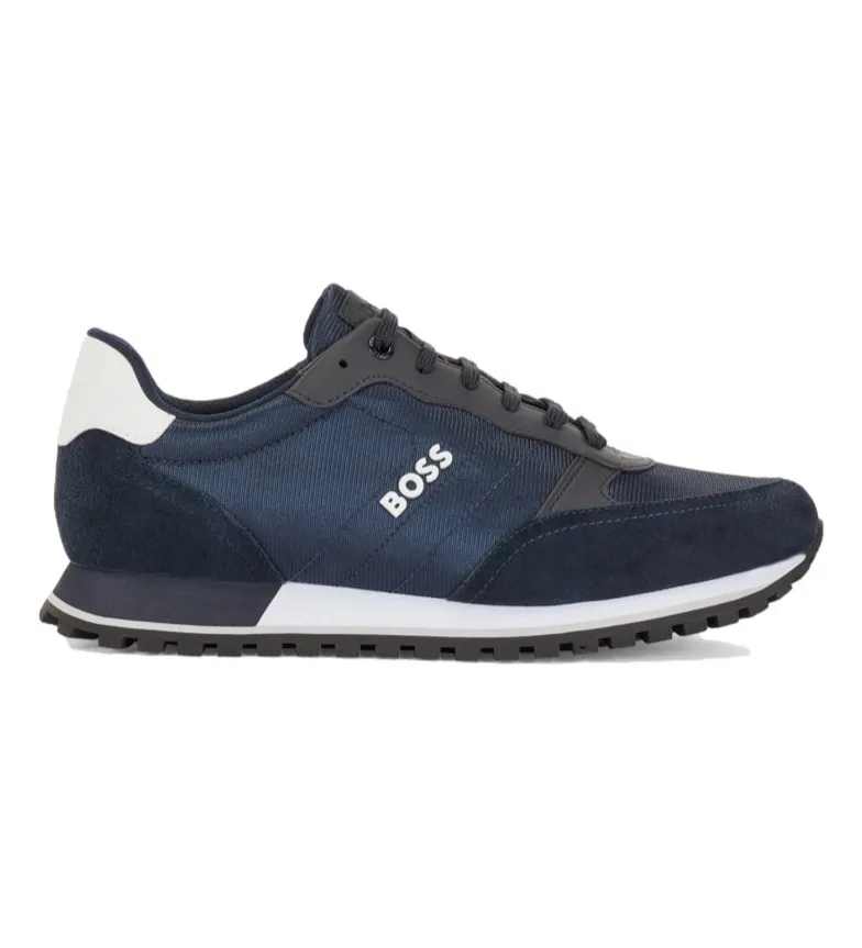 Zapatillas de piel estilo running azul