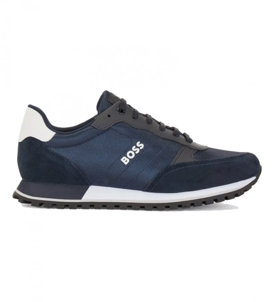 Zapatillas de piel estilo running azul