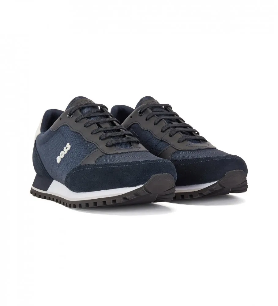 Zapatillas de piel estilo running azul