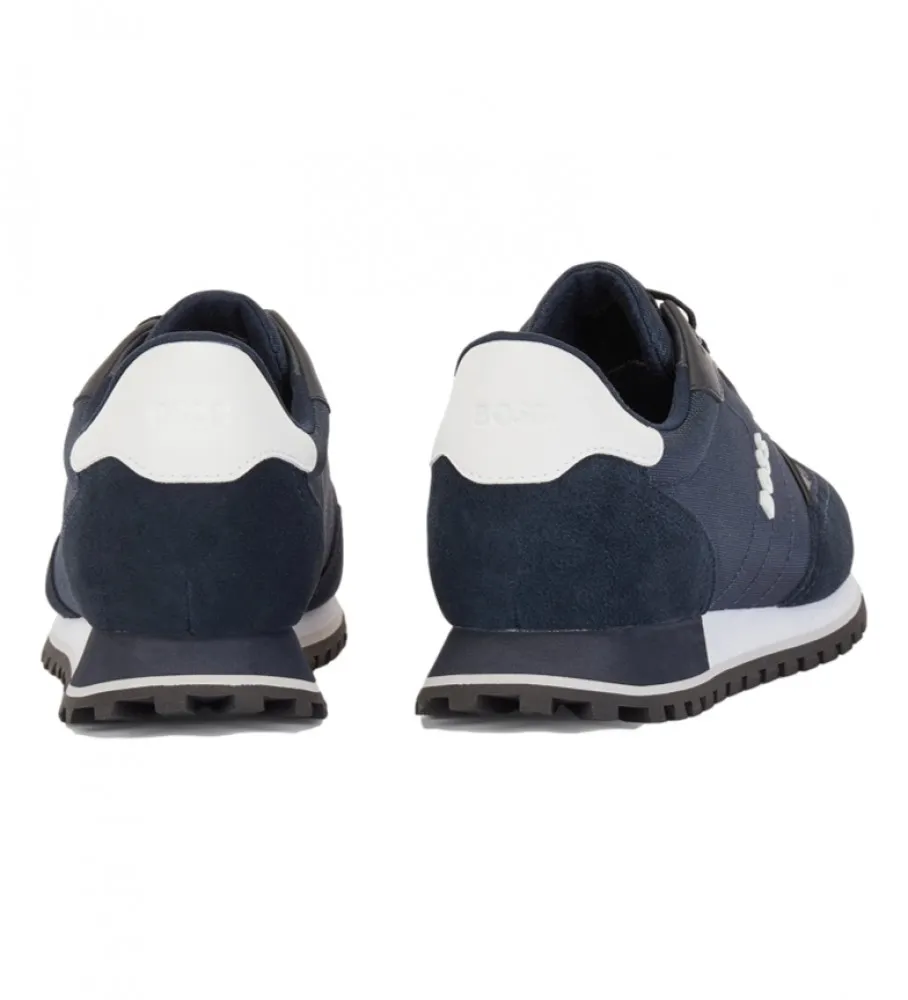 Zapatillas de piel estilo running azul