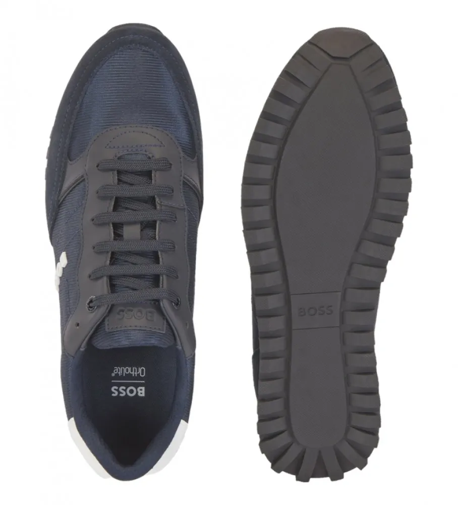 Zapatillas de piel estilo running azul