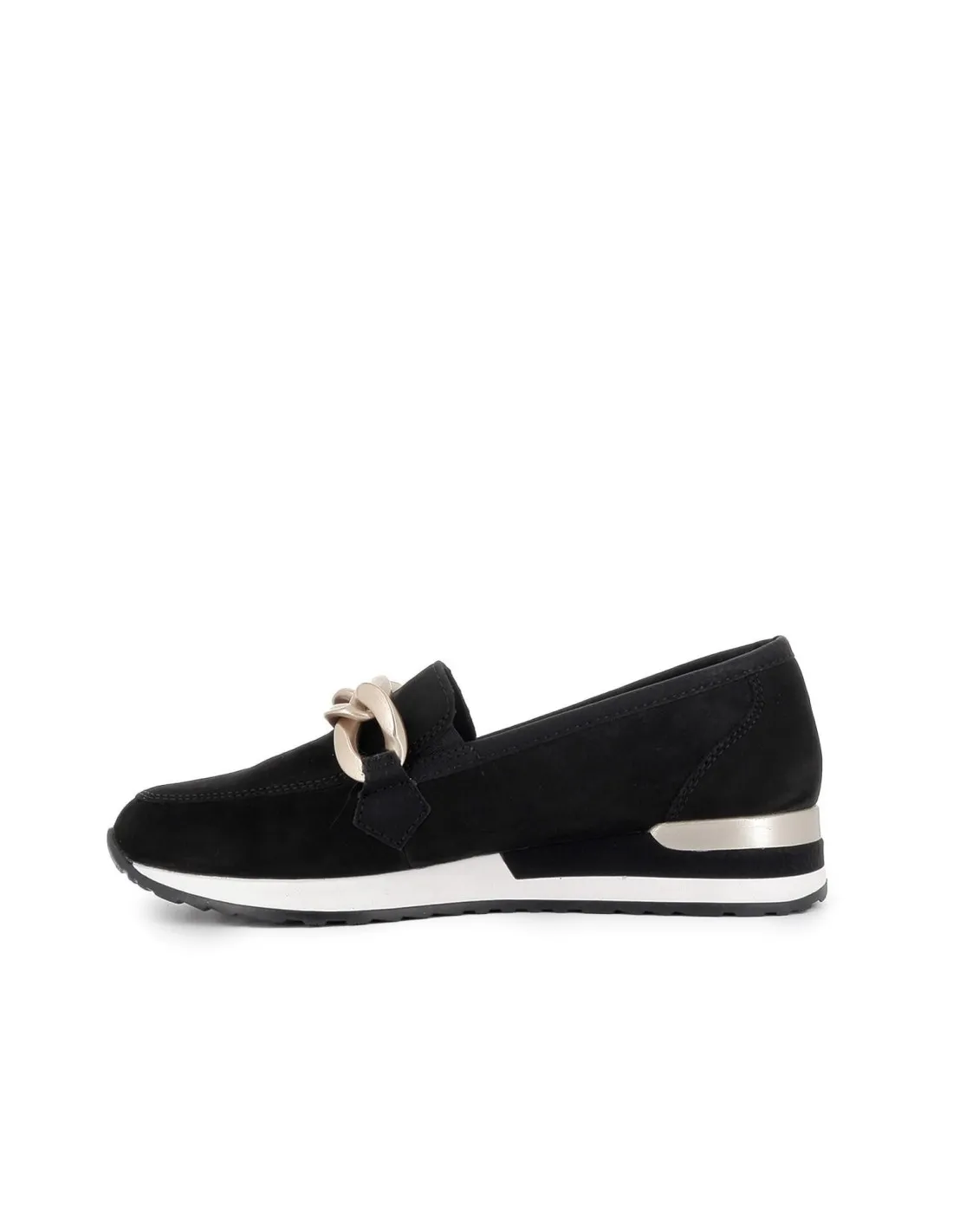 Zapato mocasín piel nobuck  mujer negro Remonte