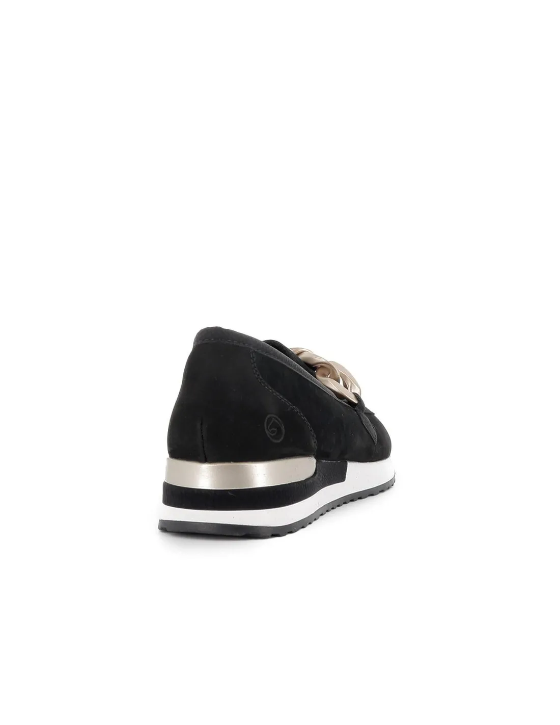 Zapato mocasín piel nobuck  mujer negro Remonte