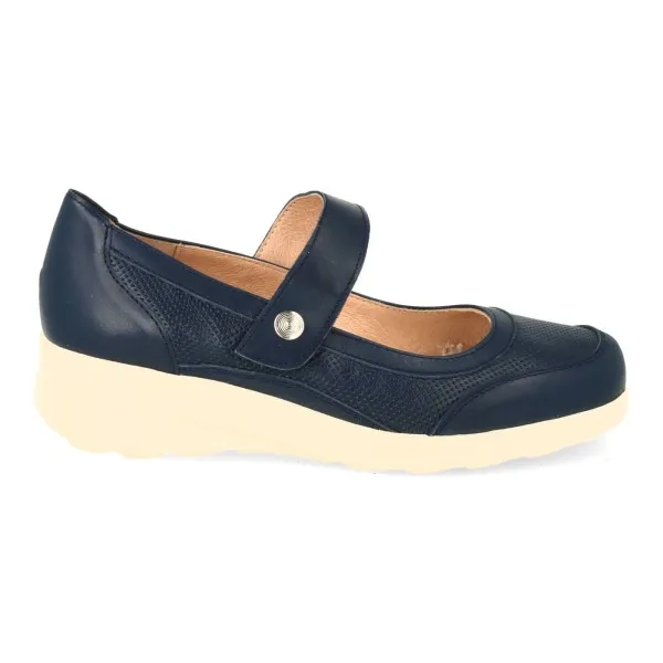 ZAPATOS MERCEDITAS MUJER PIEL MOD. GHANA MARINO