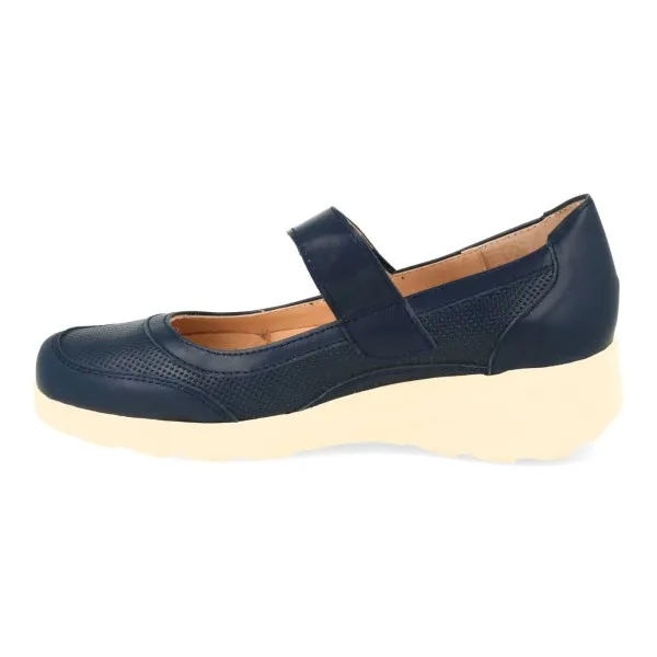 ZAPATOS MERCEDITAS MUJER PIEL MOD. GHANA MARINO