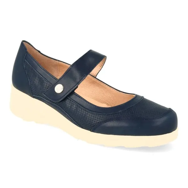 ZAPATOS MERCEDITAS MUJER PIEL MOD. GHANA MARINO