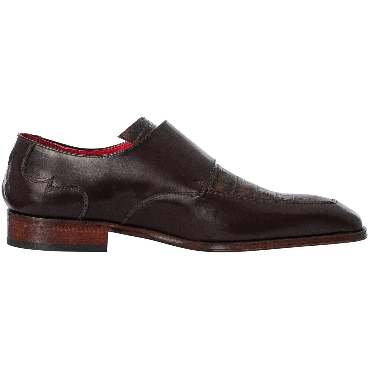 Zapatos Monk De Piel De Cocodrilo