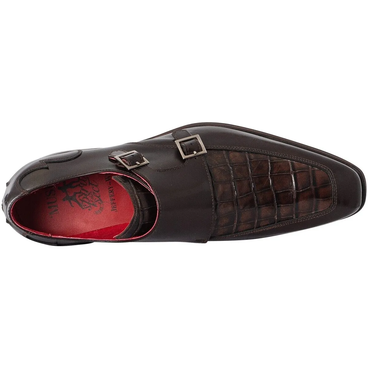 Zapatos Monk De Piel De Cocodrilo