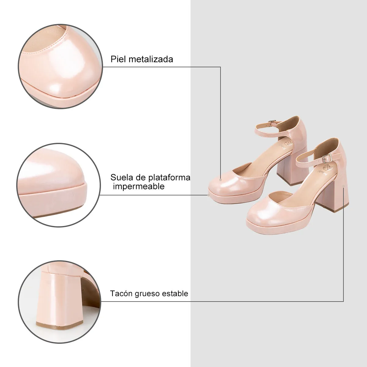 Zapatos Taco Mujer Amalia Rosado Weide