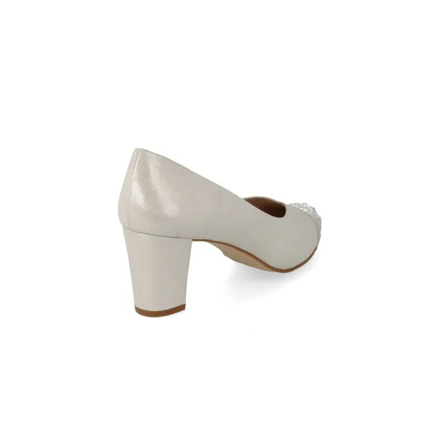 ZAPATOS TACON COMODOS MUJER MOD. URSULA PLATA