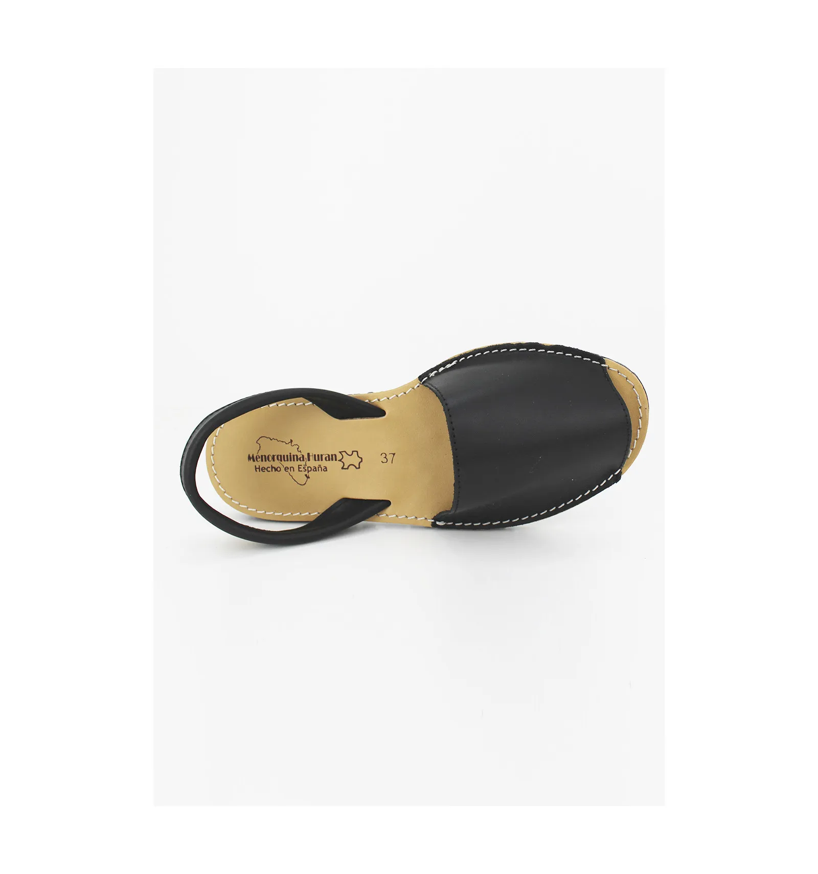 ZAPATTU  MENORQUINAS PIEL COLOR NEGRO