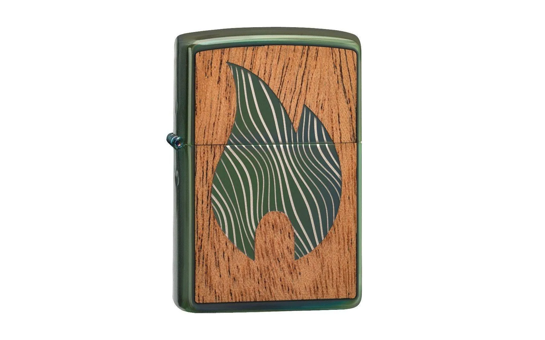 ZIPPO WOODCHUCK MAHOGANY FLAME HIGH POLISH GREEN 49057000002, MECHERO